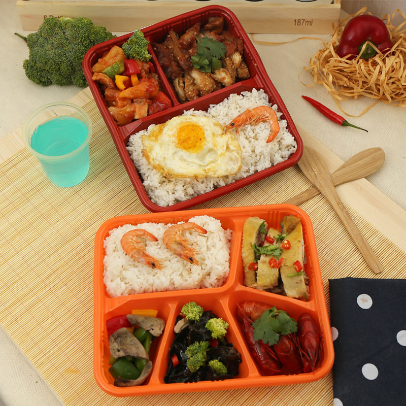 Plastic food container for takeaway packaging and kitchen storage