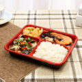 Plastic food container for takeaway packaging and kitchen storage