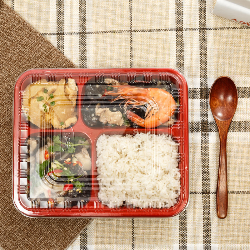 Plastic food container for takeaway packaging and kitchen storage