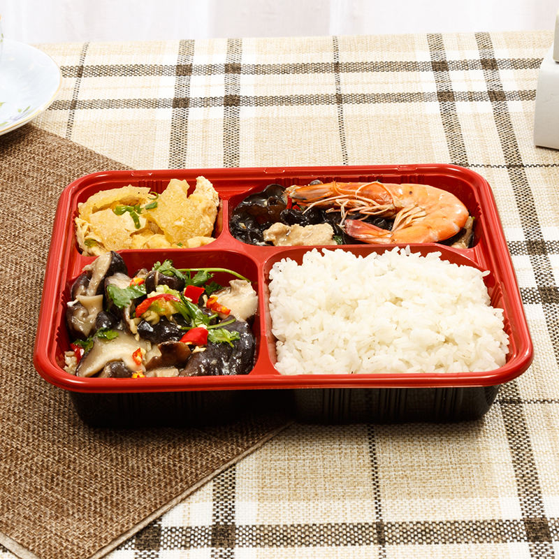 Plastic food container for takeaway packaging and kitchen storage