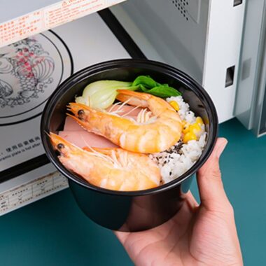 Thickened round food-grade PP microwavable food container for takeaway