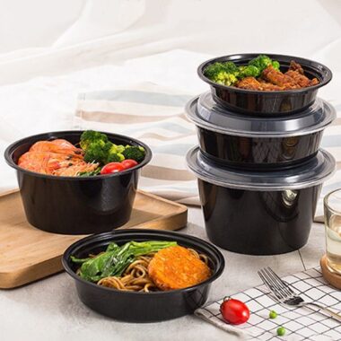 Thickened round food-grade PP microwavable food container for takeaway
