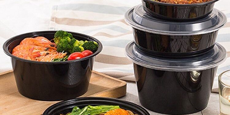 Thickened round food-grade PP microwavable food container for takeaway