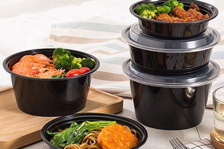 Thickened round food-grade PP microwavable food container for takeaway