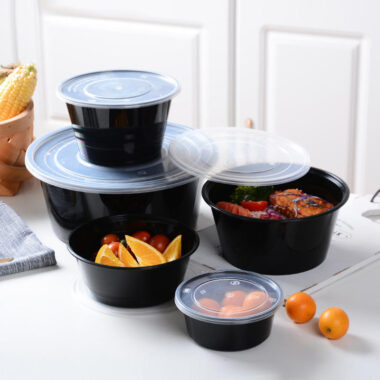 Thickened round food-grade PP microwavable food container for takeaway