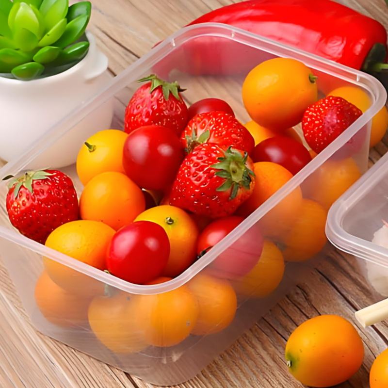 Food-grade microwavable food container with transparent lid