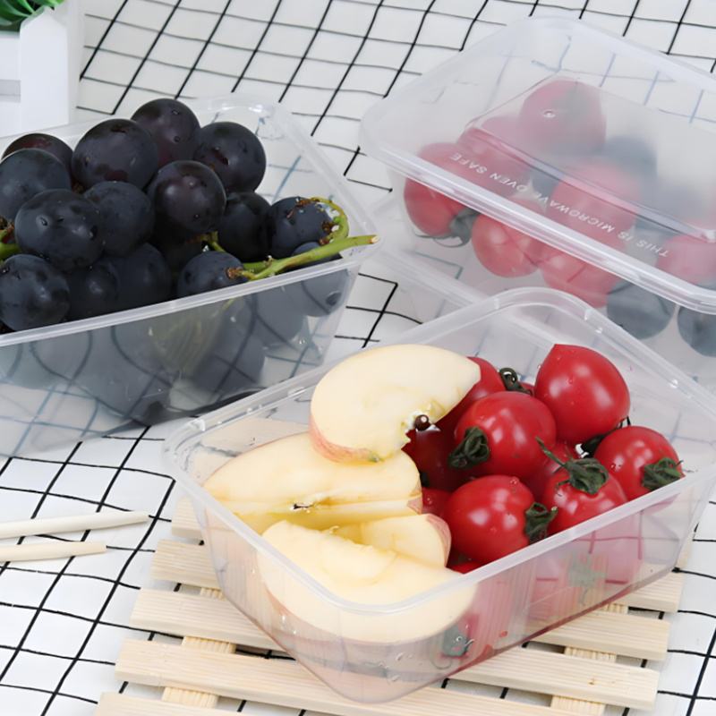 Food-grade microwavable food container with transparent lid