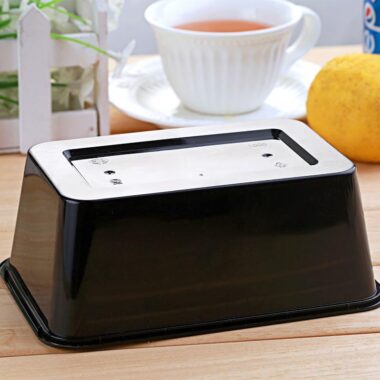 Transparent rectangular microwavable food container for meal prep